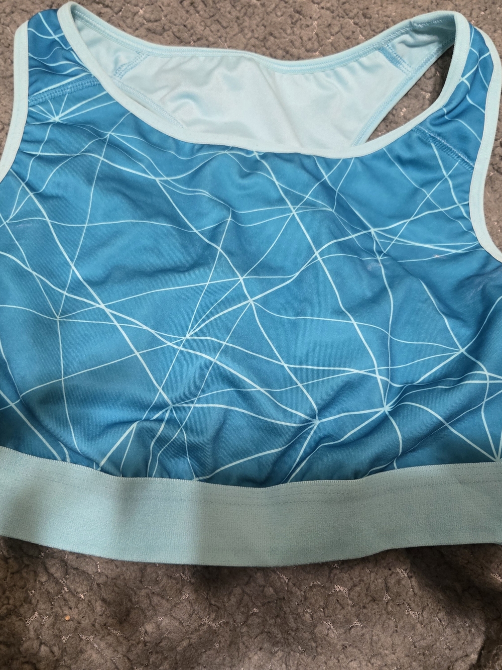 Old Navy Blue Teal Geometric-Print High Support Sports Bra